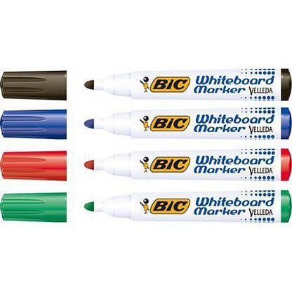 Bic Velleda 1701 Whiteboard Marker, Bullet Tip, Assorted Colours, Pack of 48