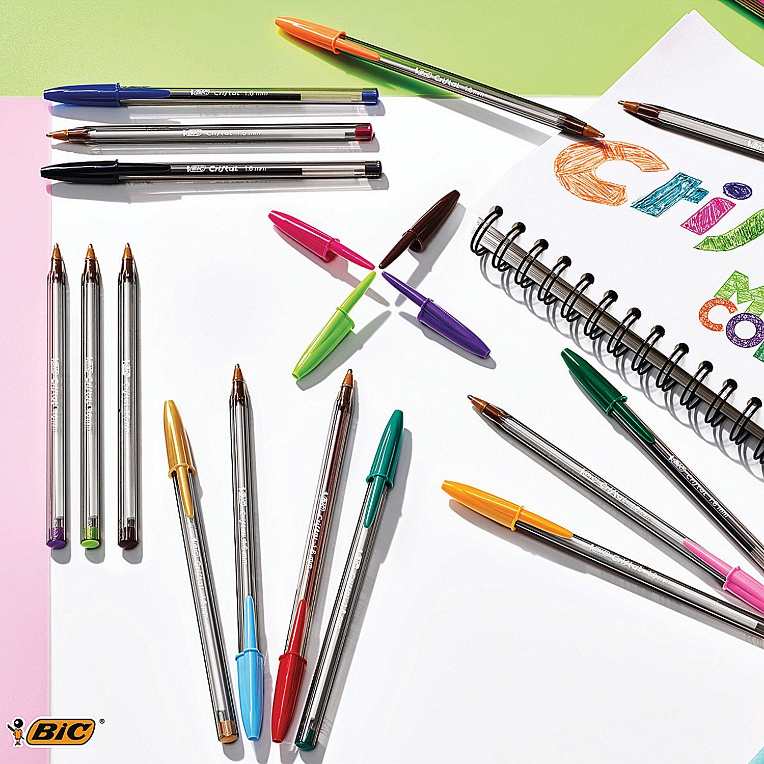 Bic Cristal Fun Ballpoint Pen, Purple, Pack of 20