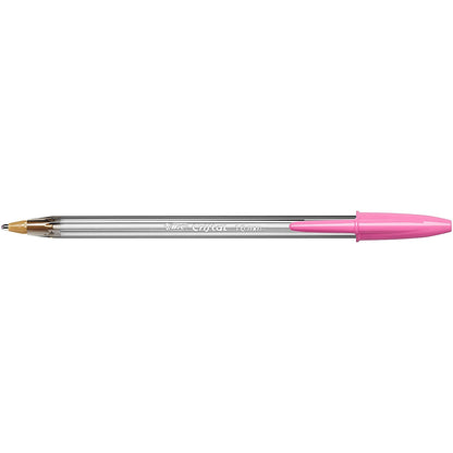 Bic Cristal Fun Ballpoint Pen 1.6mm Line Width Pink (Pack of 20)
