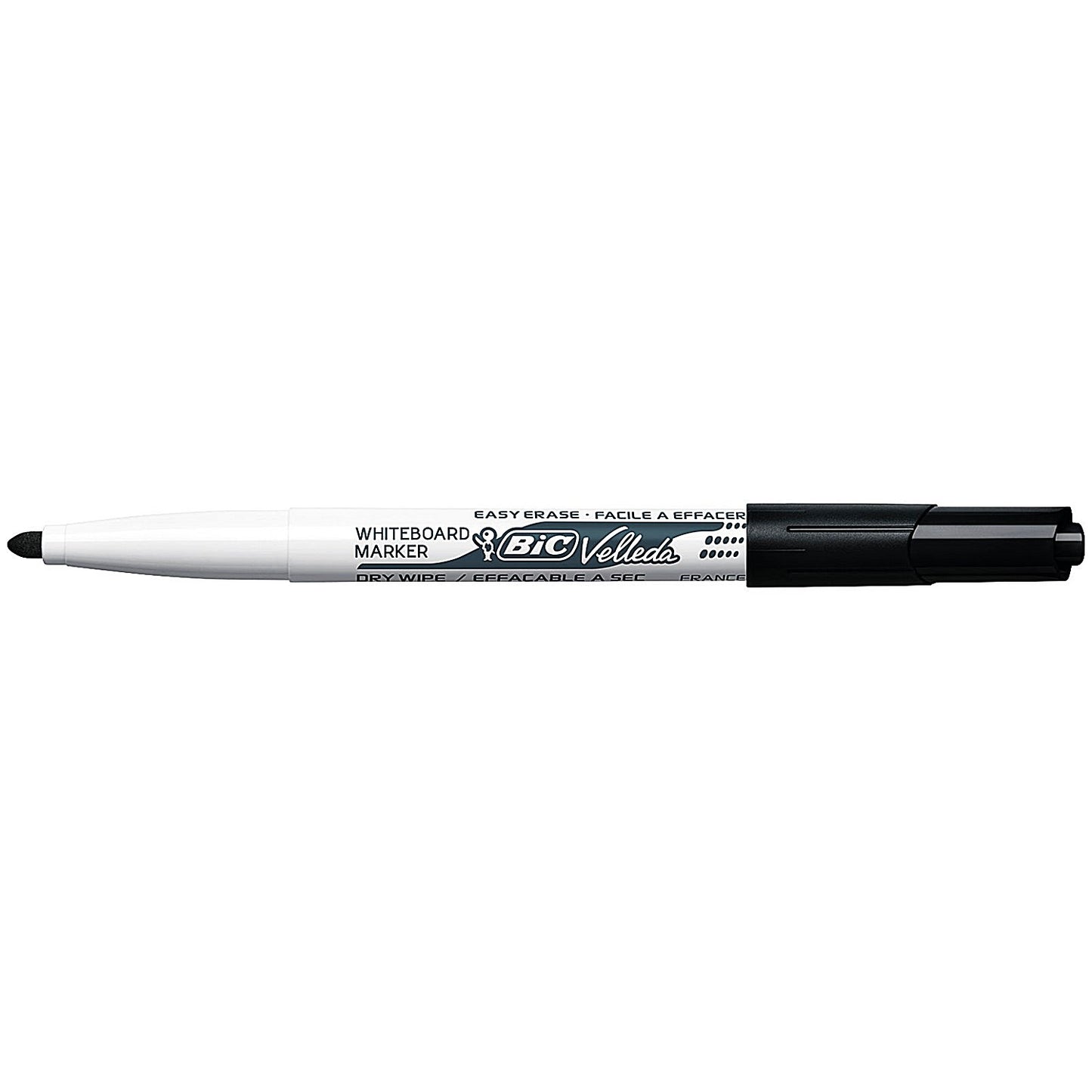 Bic Velleda 1741 Whiteboard Marker, Bullet Tip, Black, Pack of 12