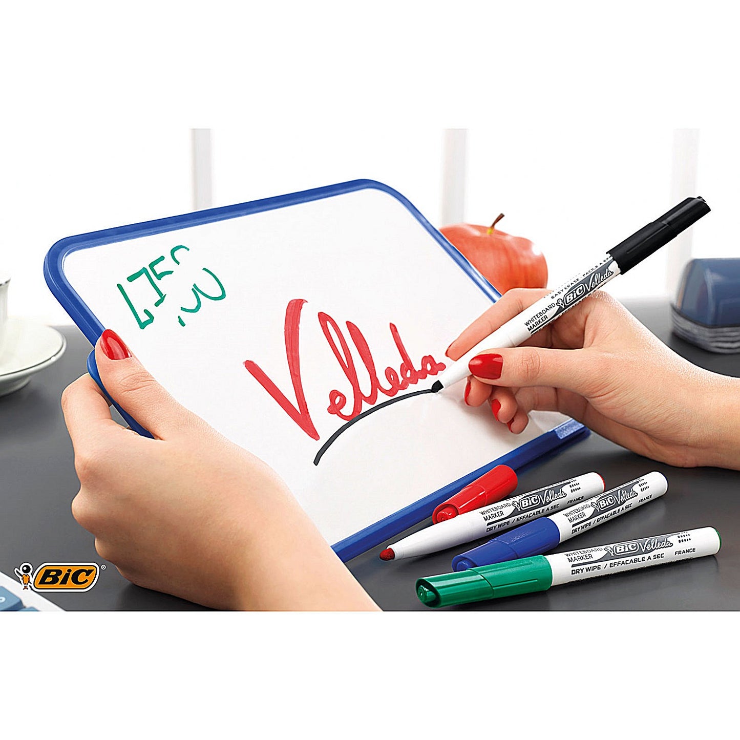 Bic Velleda 1741 Whiteboard Marker, Bullet Tip, Black, Pack of 12