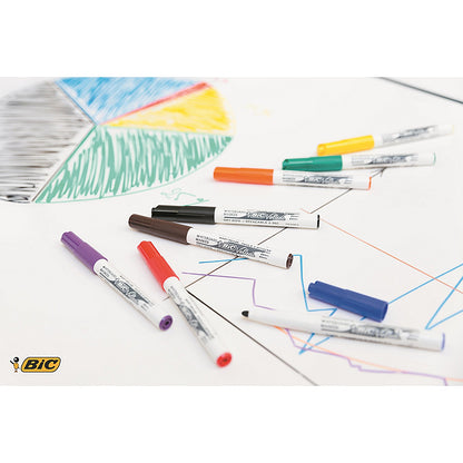 Bic Velleda 1741 Whiteboard Marker, Bullet Tip, Black, Pack of 12