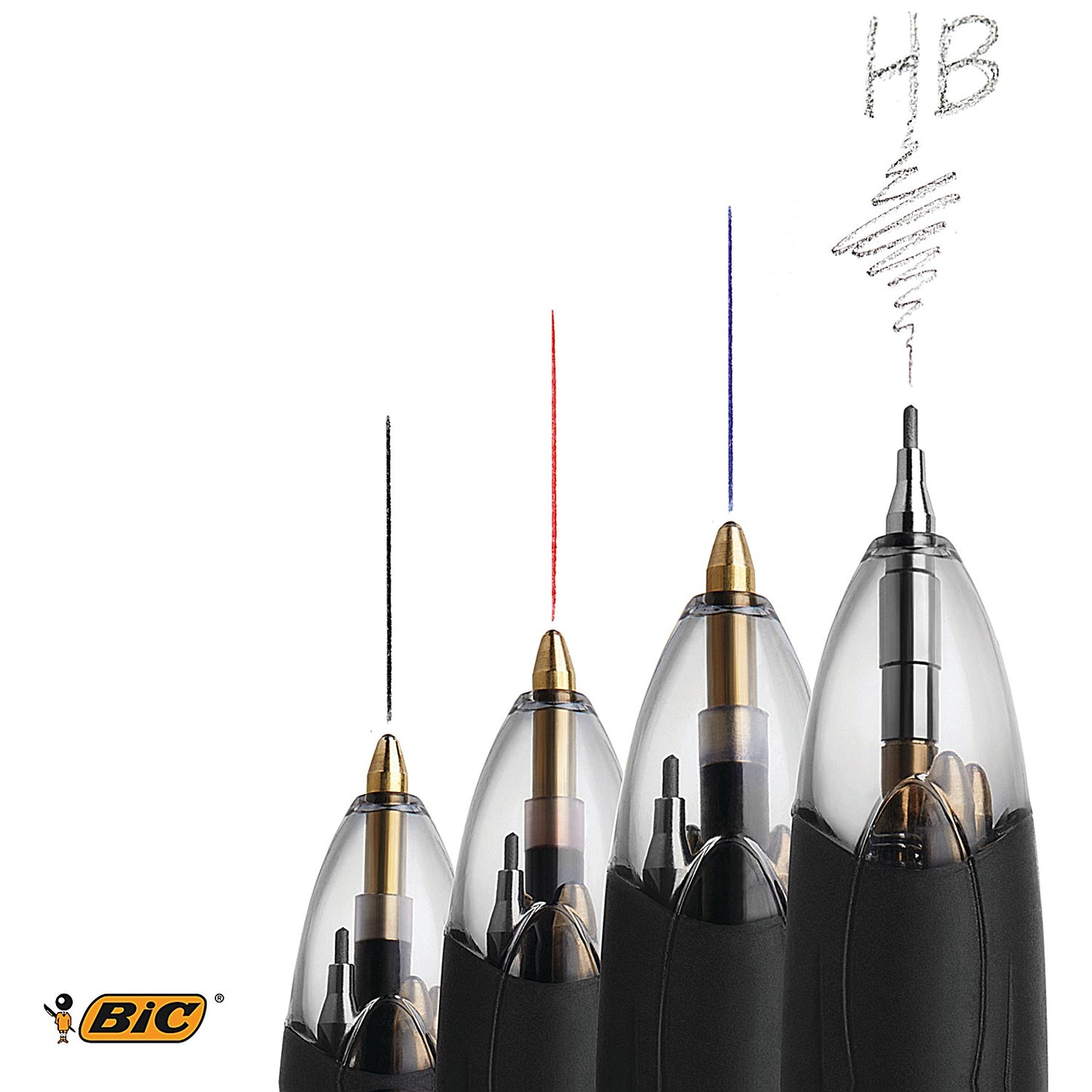 Bic 4 Colours Multifunction Ballpoint Pen with Pencil - Pack of 12
