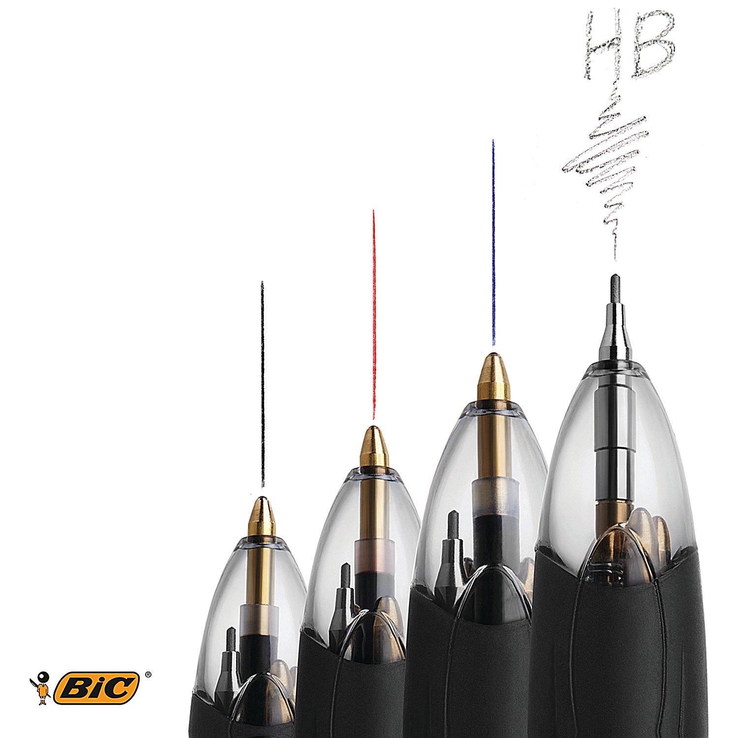 Bic 4 Colours Multifunction Ballpoint Pen with Pencil - Pack of 12