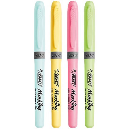 Bic Highlighter Grip Assorted Pastel (4 Pack)