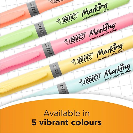 Bic Highlighter Grip Assorted Pastel (4 Pack)