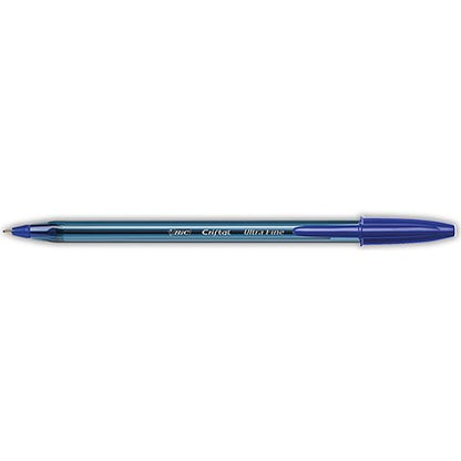Bic Cristal Ballpoint Pens, Ultra Fine, 0.7mm, Blue, Pack of 20