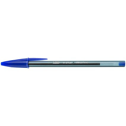Bic Cristal Ballpoint Pens, Ultra Fine, 0.7mm, Blue, Pack of 20