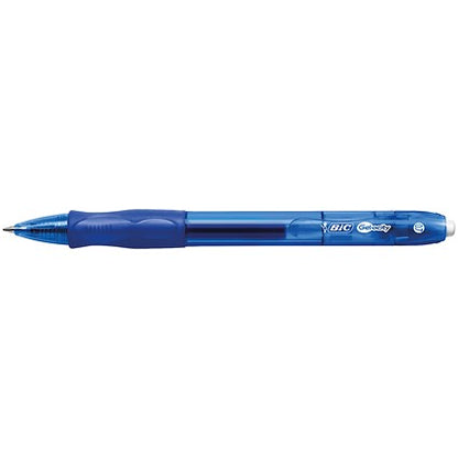 Bic Gel-ocity Retractable Gel Rollerball Pen, Comfort Grip, Blue, Pack of 12