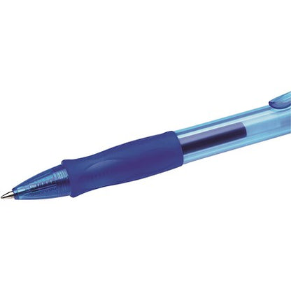 Bic Gel-ocity Retractable Gel Rollerball Pen, Comfort Grip, Blue, Pack of 12