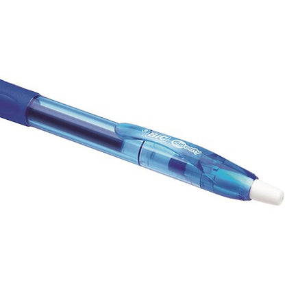 Bic Gel-ocity Retractable Gel Rollerball Pen, Comfort Grip, Blue, Pack of 12