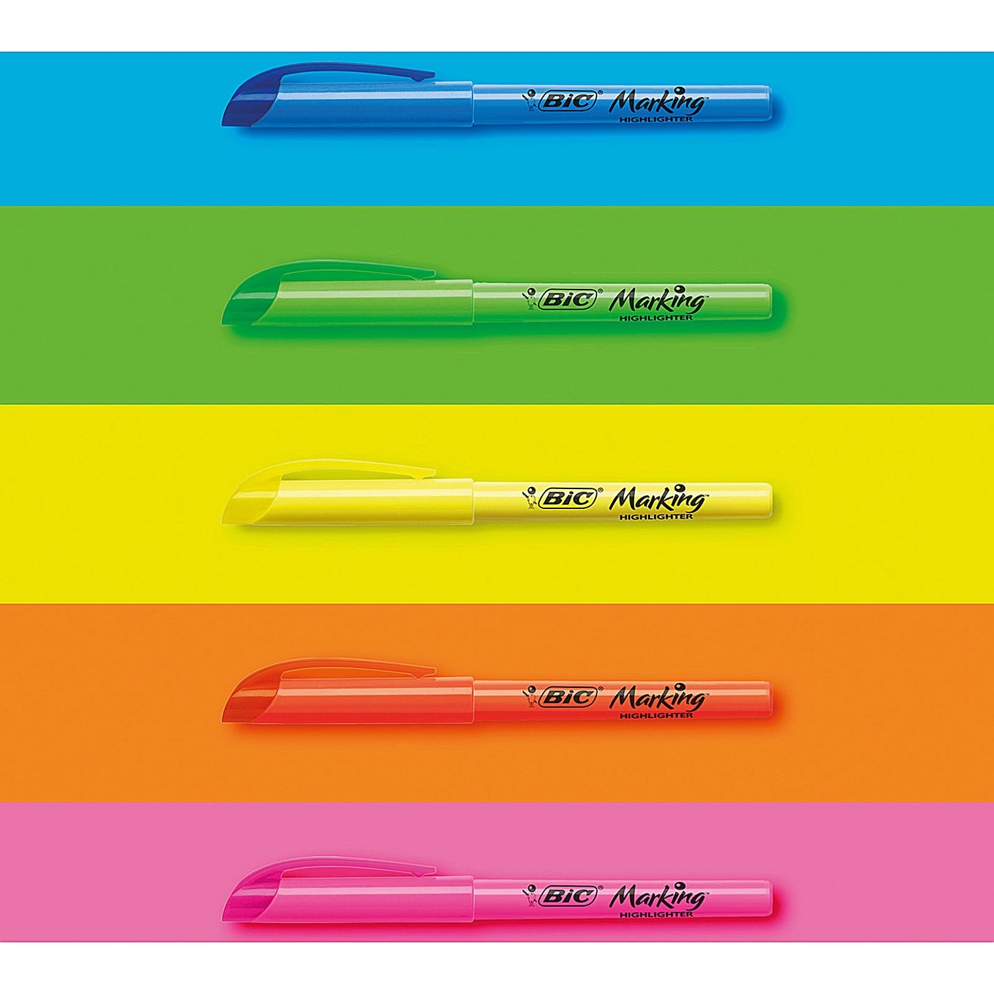 Bic Chisel Tip Highlighter Grip Assorted (Pack of 5)
