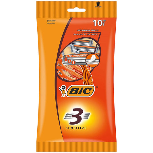 Bic 3 Sensitive Disposable Razors, Pack of 10 Easy2Order : BC71073