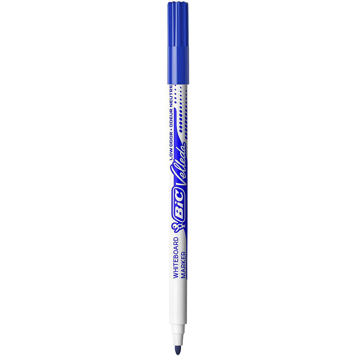 Bic Velleda 1721 Drywipe Marker, Blue, Pack of 24