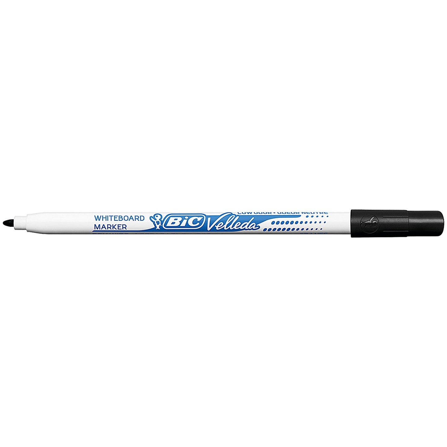Bic Velleda 1721 Drywipe Marker, Black, Pack of 24