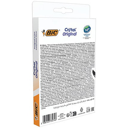 Bic Cristal Ballpoint Pen, Medium, Blue, Pack of 10