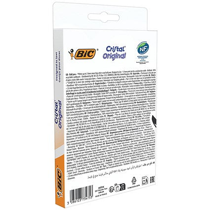 Bic Cristal Ballpoint Pen, Medium, Black, Pack of 10