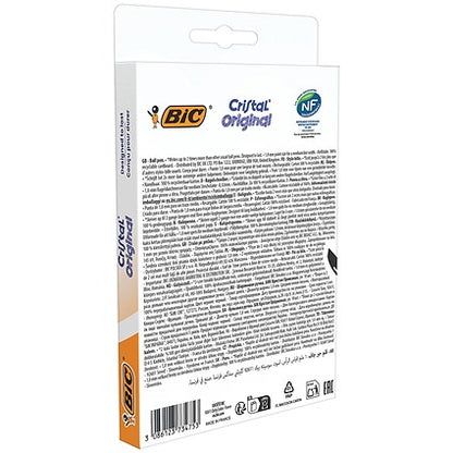 Bic Cristal Ballpoint Pen, Medium, Black, Pack of 10