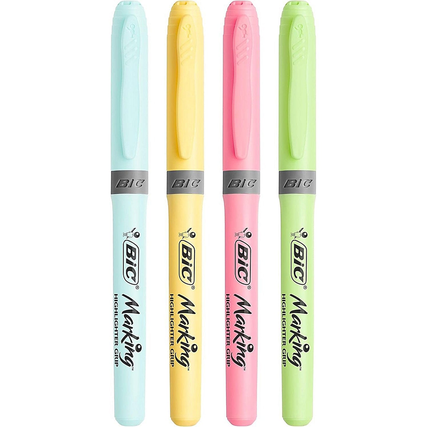 Bic Tank Highlighters, Pastel Assorted, Pack of 4