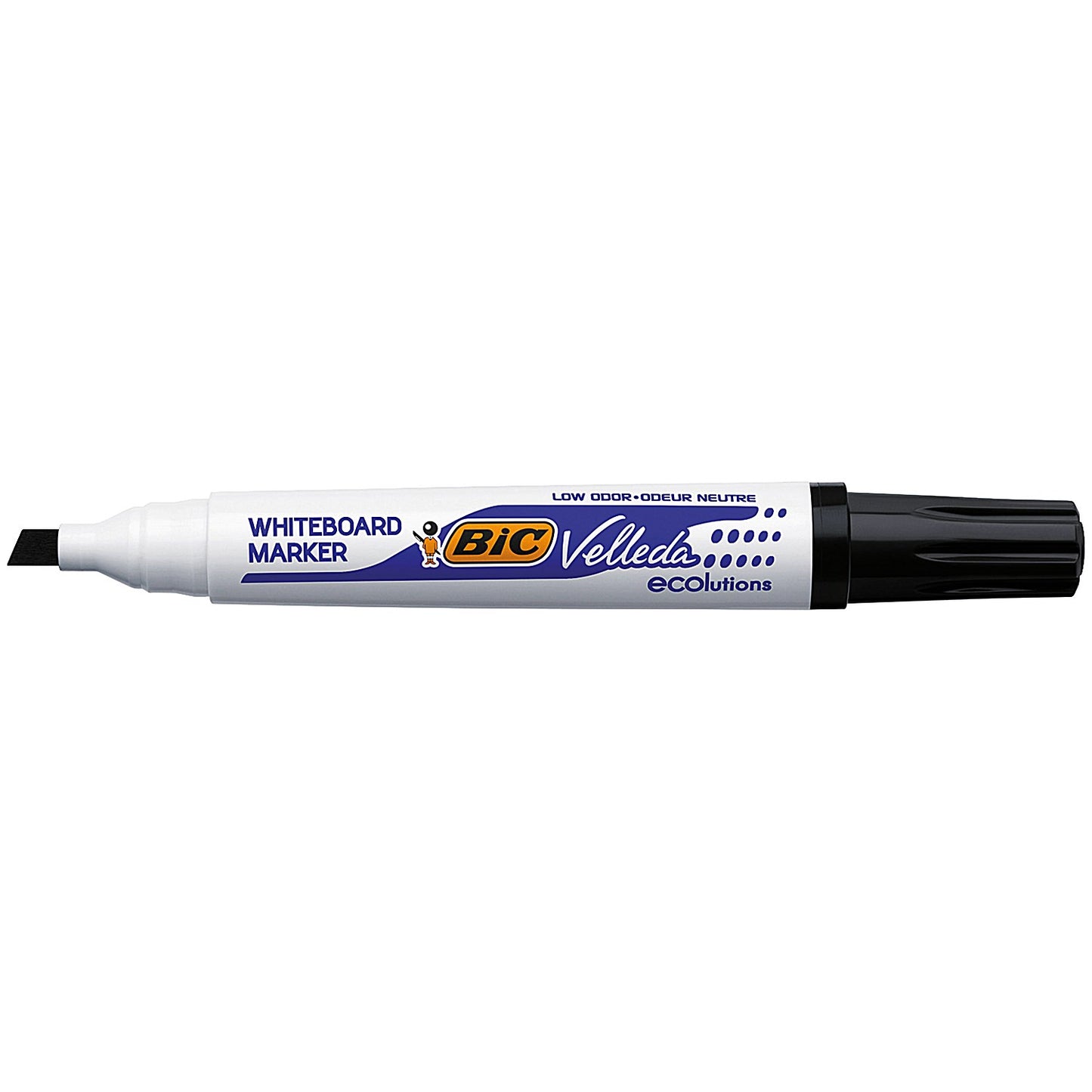 Bic Velleda 1751 Whiteboard Marker, Chisel Tip, Black, Pack of 12