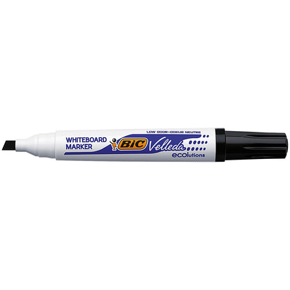 Bic Velleda 1751 Whiteboard Marker, Chisel Tip, Black, Pack of 12