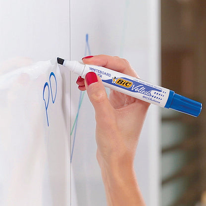 Bic Velleda 1751 Whiteboard Marker, Chisel Tip, Black, Pack of 12