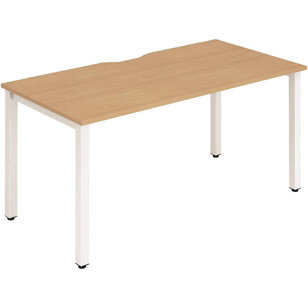 Evolve Plus 1400mm Single Starter Office Bench Desk Beech Top White Frame Easy2Order : BE113