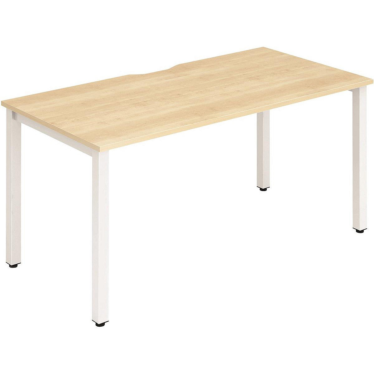 Evolve Plus 1400mm Single Starter Office Bench Desk Maple Top White Frame Easy2Order : BE114