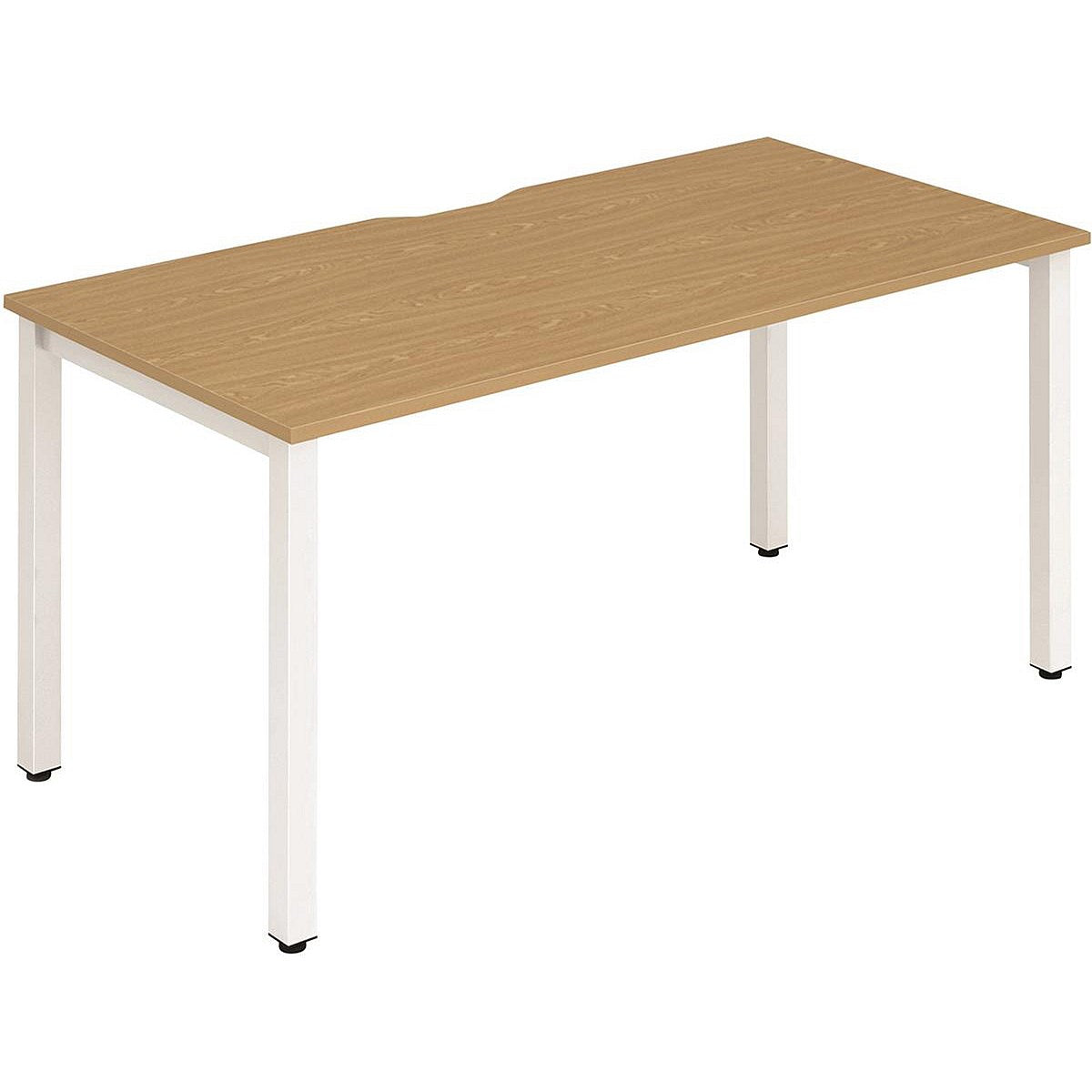 Evolve Plus 1400mm Single Starter Office Bench Desk Oak Top White Frame Easy2Order : BE115