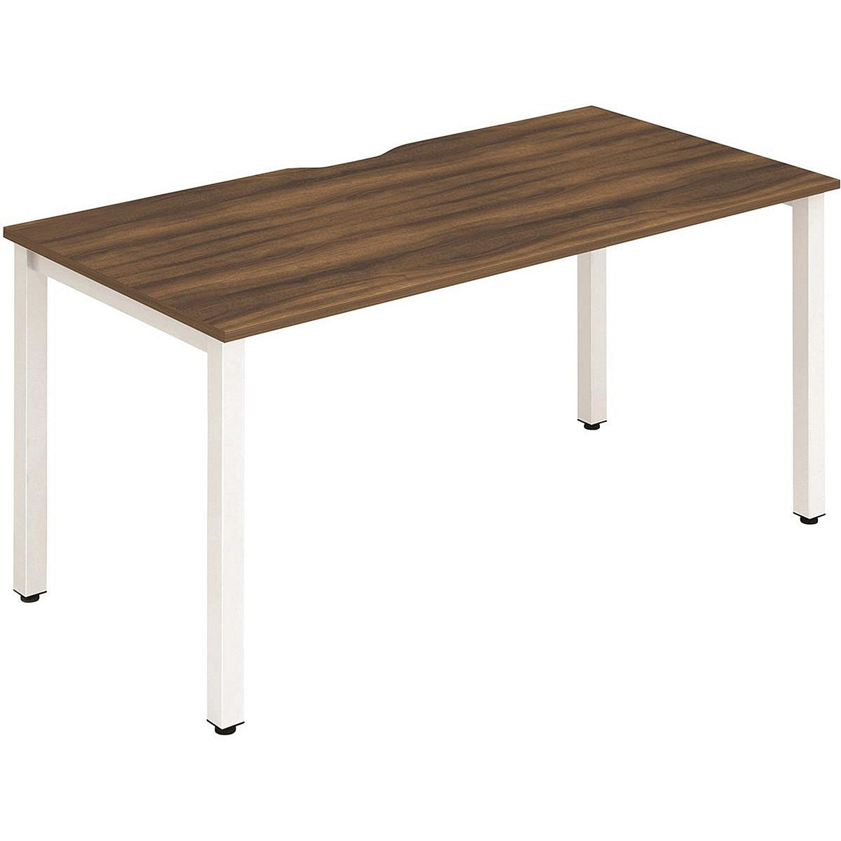 Evolve Plus 1200mm Single Starter Office Bench Desk Walnut Top White Frame Easy2Order : BE117