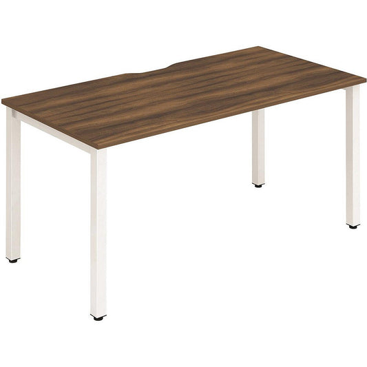 Evolve Plus 1200mm Single Starter Office Bench Desk Walnut Top White Frame Easy2Order : BE117