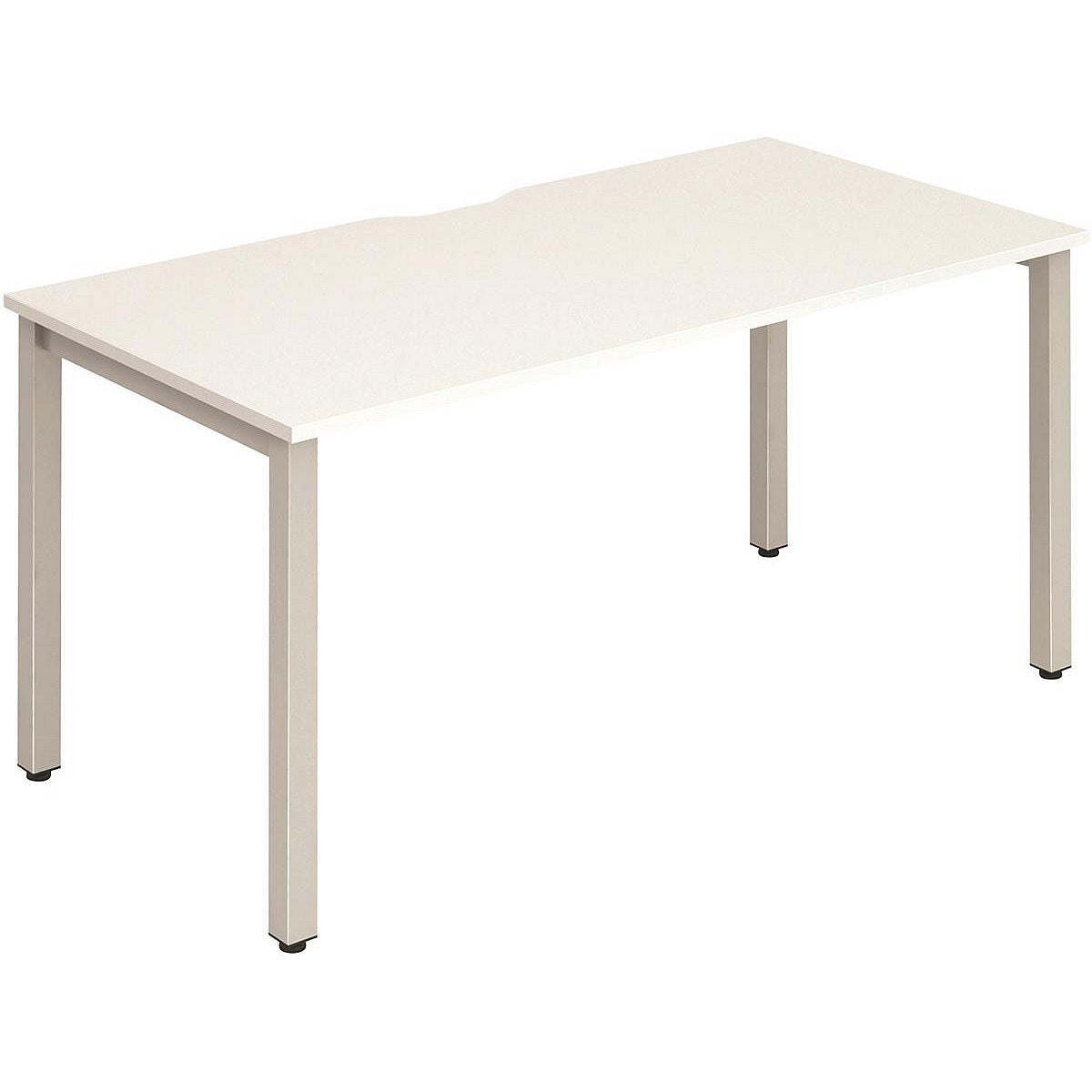 Evolve Plus 1600mm Single Starter Office Bench Desk White Top Silver Frame Easy2Order : BE126