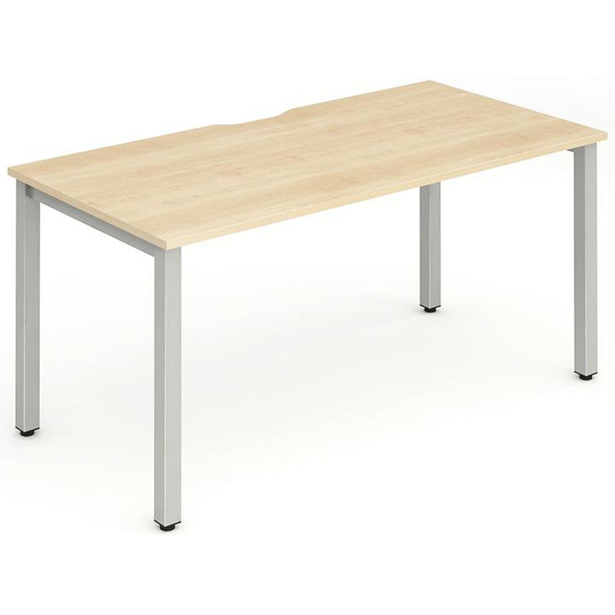 Evolve Plus 1600mm Single Starter Office Bench Desk Maple Top Silver Frame Easy2Order : BE129