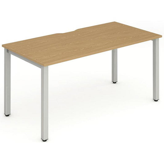 Evolve Plus 1600mm Single Starter Office Bench Desk Oak Top Silver Frame Easy2Order : BE130