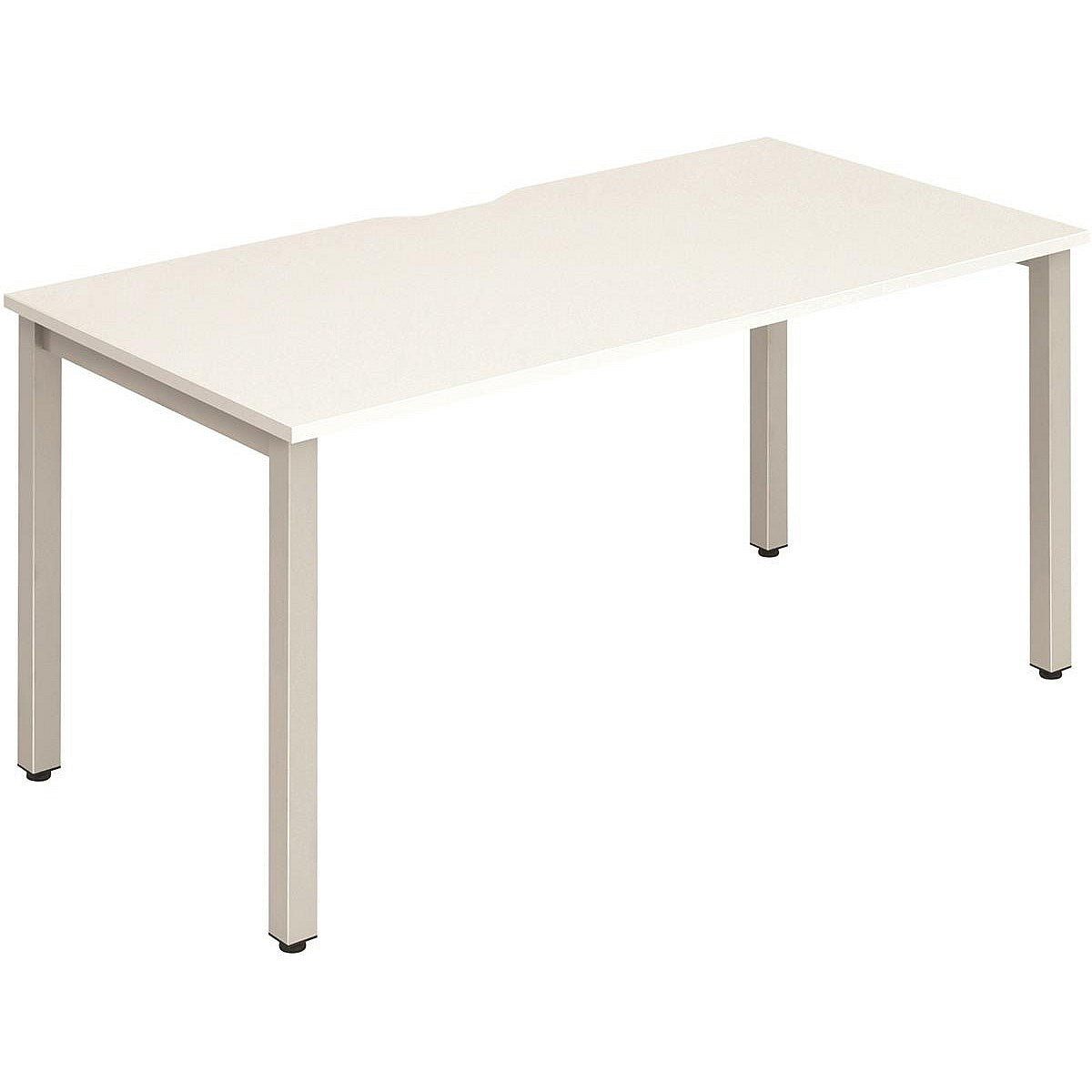 Evolve Plus 1400mm Single Starter Office Bench Desk White Top Silver Frame Easy2Order : BE131