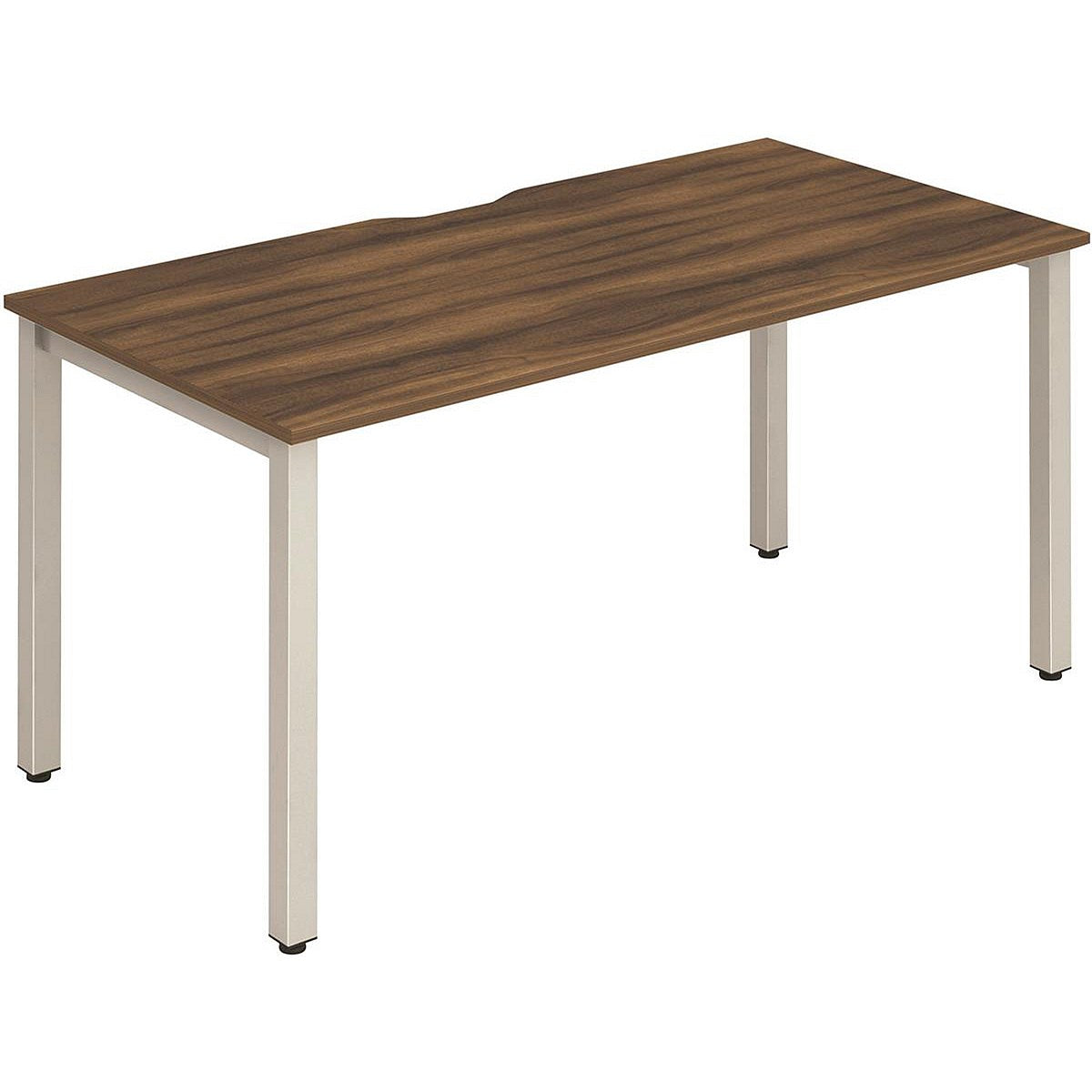 Evolve Plus 1400mm Single Starter Office Bench Desk Walnut Top Silver Frame Easy2Order : BE132