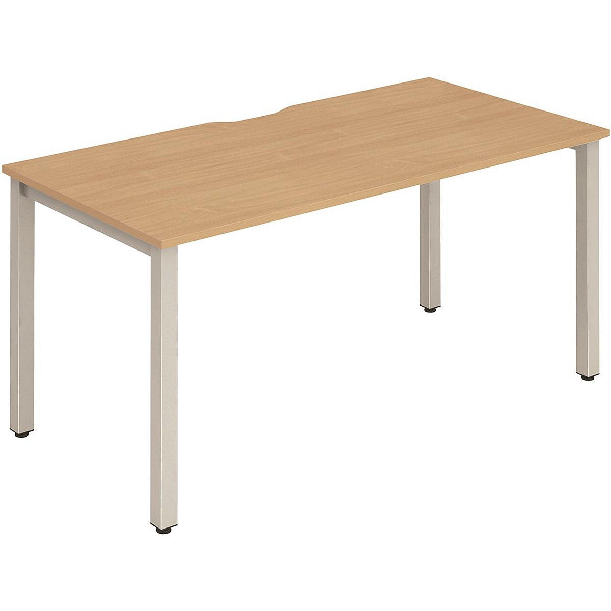 Evolve Plus 1400mm Single Starter Office Bench Desk Beech Top Silver Frame Easy2Order : BE133