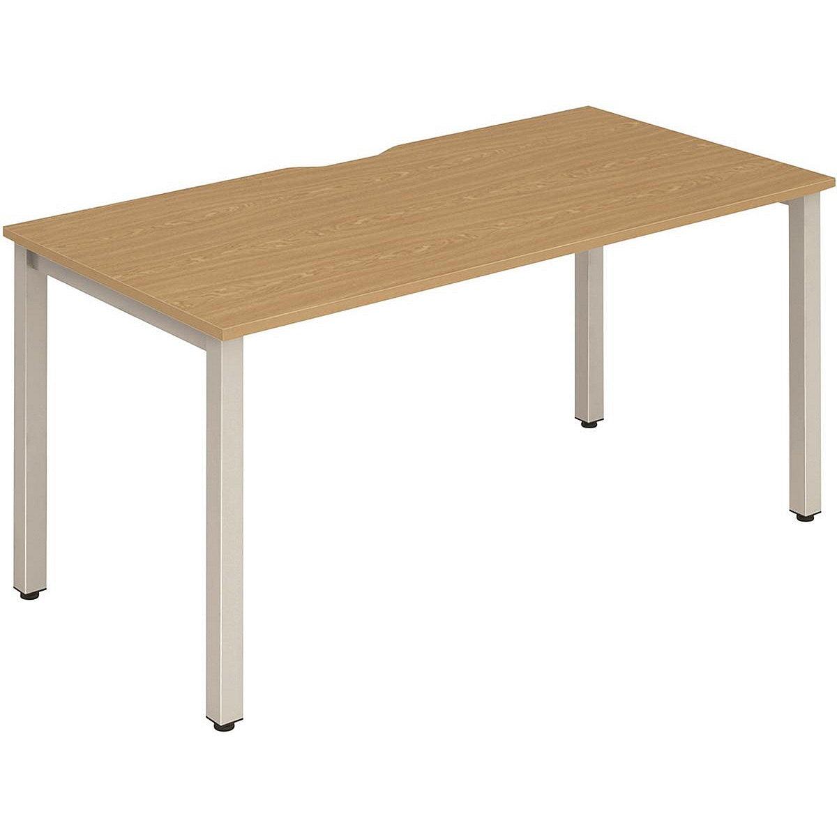 Evolve Plus 1400mm Single Starter Office Bench Desk Oak Top Silver Frame Easy2Order : BE135