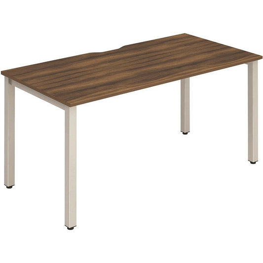 Evolve Plus 1200mm Single Starter Office Bench Desk Walnut Top Silver Frame Easy2Order : BE137