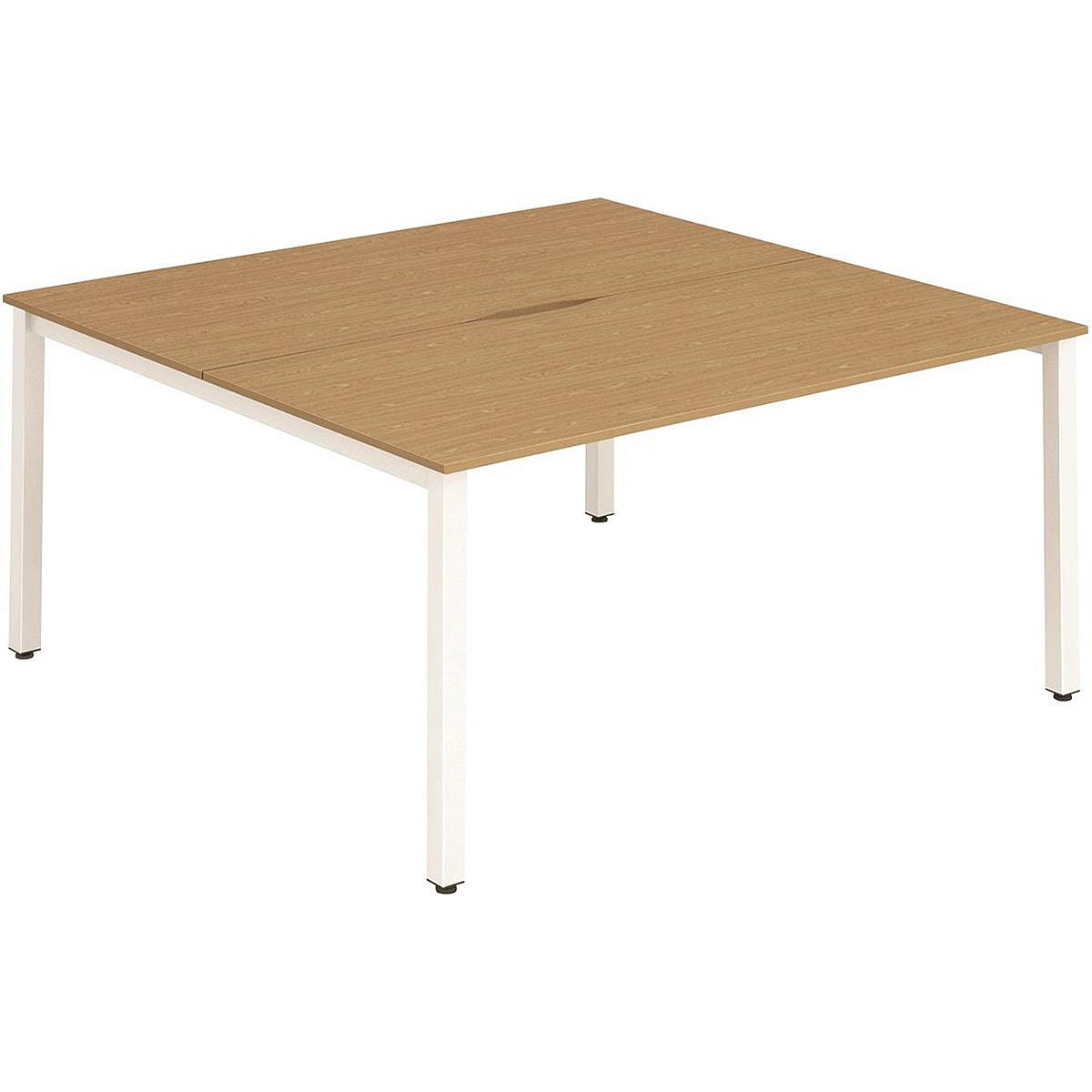 Evolve Plus 1600mm B2B 2 Person Office Bench Desk Oak Top White Frame Easy2Order : BE150