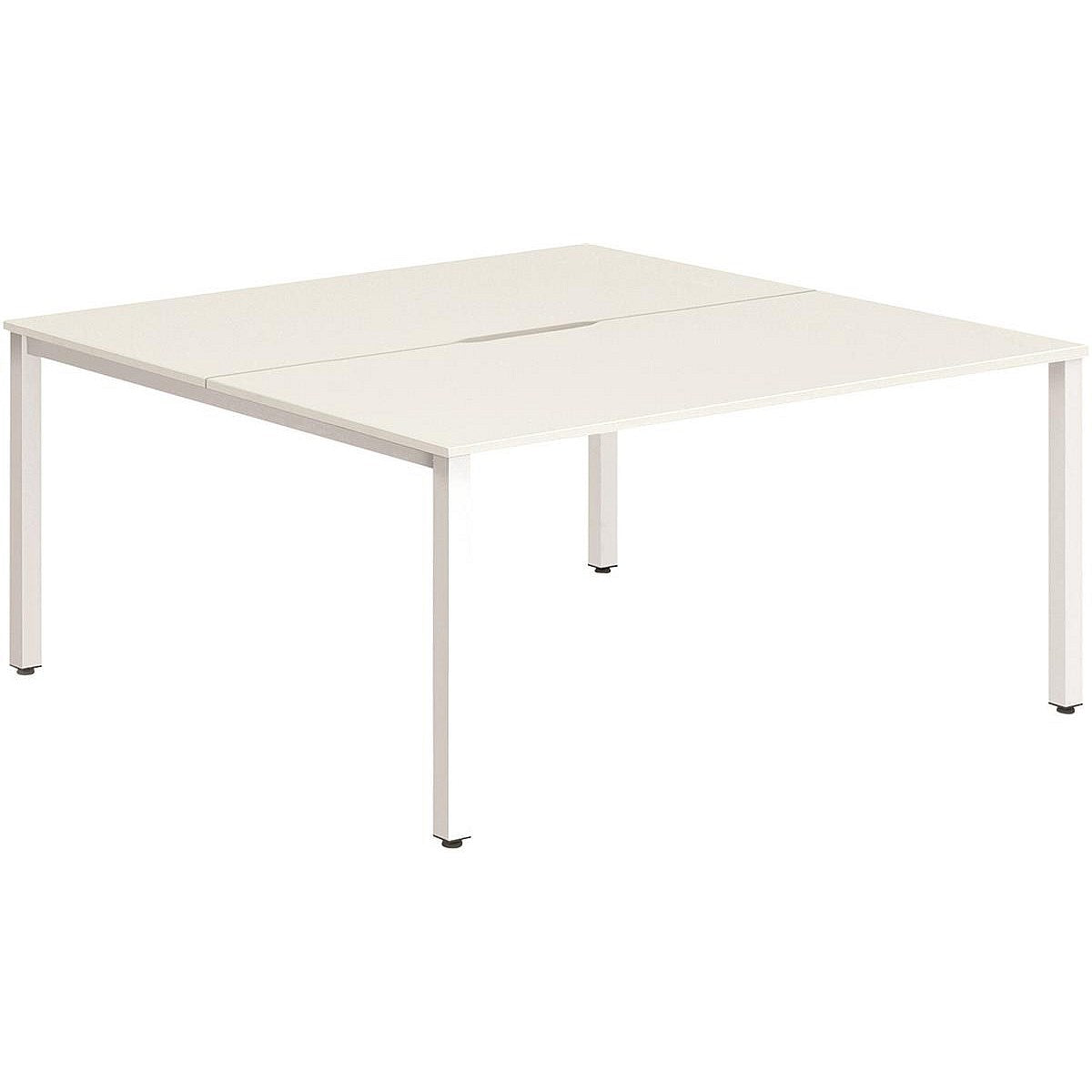 Evolve Plus 1400mm B2B 2 Person Office Bench Desk White Top White Frame Easy2Order : BE151