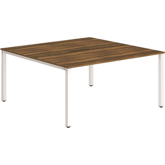 Evolve Plus 1200mm B2B 2 Person Office Bench Desk Walnut Top White Frame Easy2Order : BE157