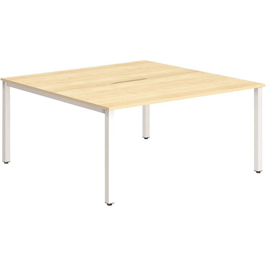 Evolve Plus 1200mm B2B 2 Person Office Bench Desk Maple Top White Frame Easy2Order : BE159