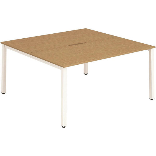 Evolve Plus 1200mm B2B 2 Person Office Bench Desk Oak Top White Frame Easy2Order : BE160