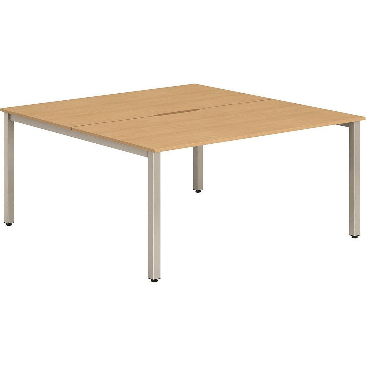 Evolve Plus 1600mm B2B 2 Person Office Bench Desk Beech Top Silver Frame Easy2Order : BE168