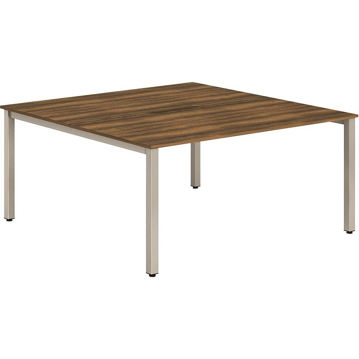 Evolve Plus 1400mm B2B 2 Person Office Bench Desk Walnut Top Silver Frame Easy2Order : BE172