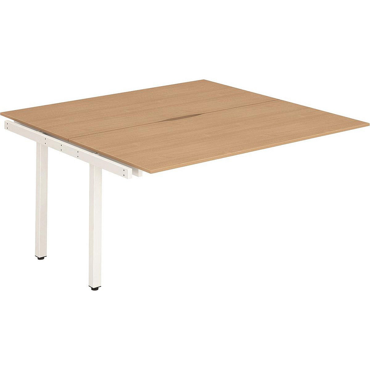 Evolve Plus 1600mm B2B Office Bench Desk Ext Kit Beech Top White Frame Easy2Order : BE188