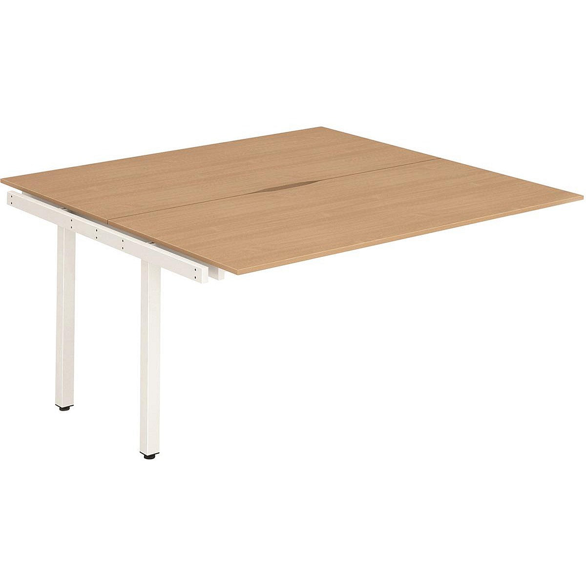 Evolve Plus 1400mm B2B Office Bench Desk Ext Kit Beech Top White Frame Easy2Order : BE193