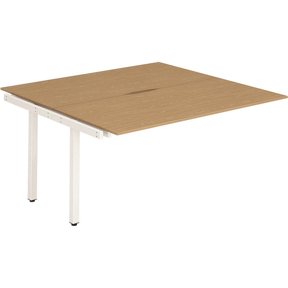 Evolve Plus 1400mm B2B Office Bench Desk Ext Kit Oak Top White Frame Easy2Order : BE195