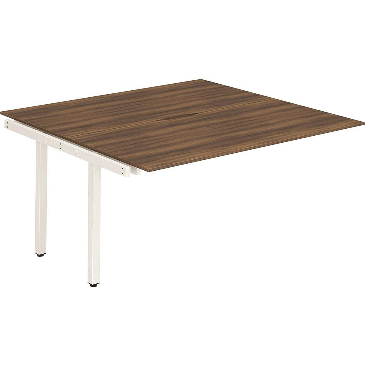 Evolve Plus 1200mm B2B Office Bench Desk Ext Kit Walnut Top White Frame Easy2Order : BE197